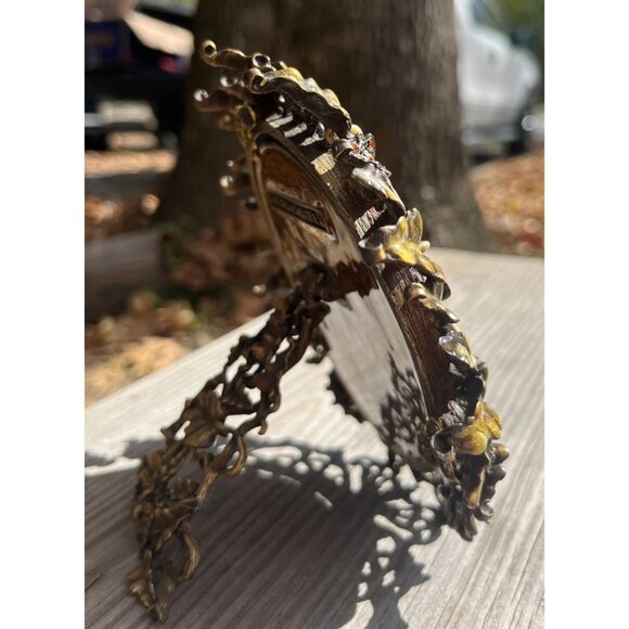 Jay Strongwater Round Butterfly Frame Swarovski Crystals - Picture 7 of 11